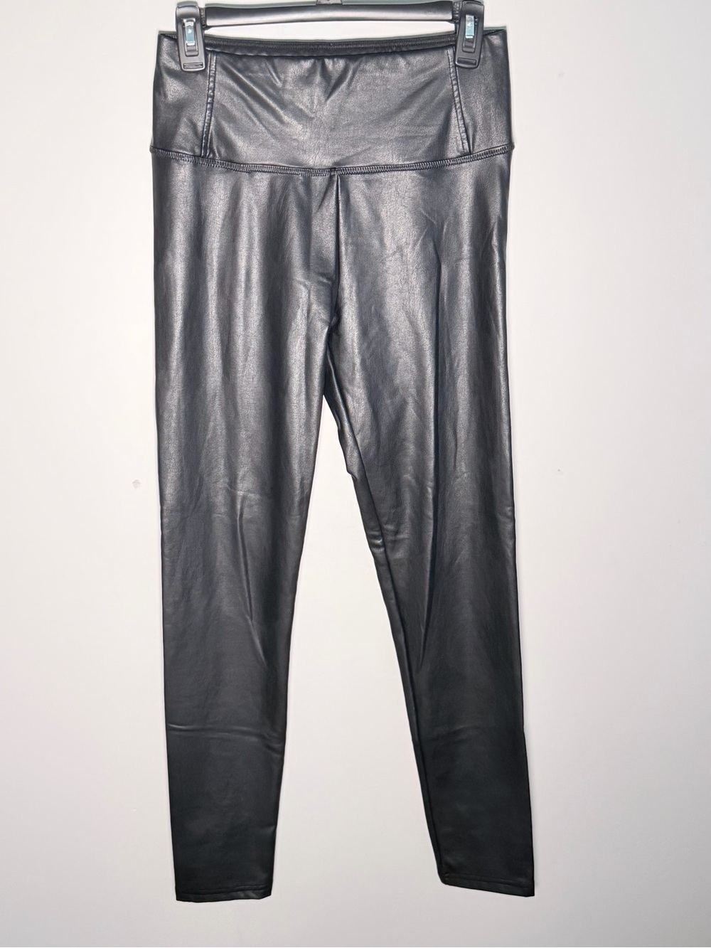 High-Rise Black Faux Leather Leggings